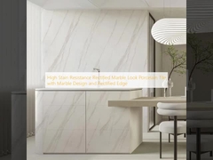 Alta resistencia a las manchas Rectificado Marmol aspecto azulejo de porcelana con diseño de mármol y borde rectificado