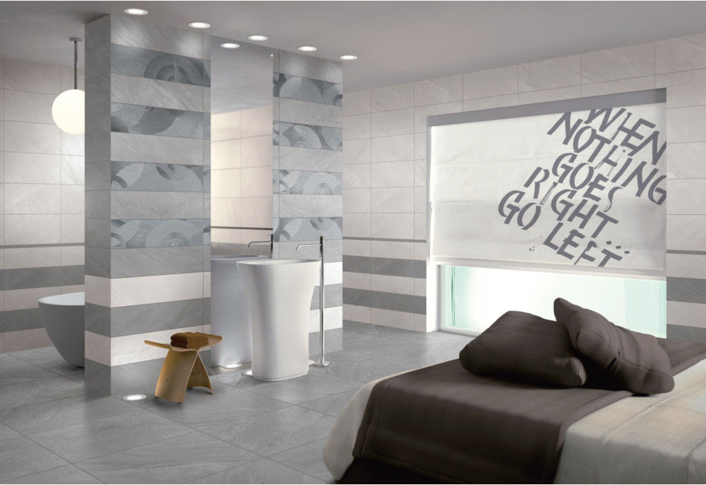 Calidad moderna de China 600x600 de la teja de la porcelana la buena pulió las tejas Grey Patterned Bathroom Wall Tiles de la porcelana