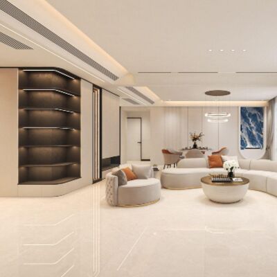 Moderno azulejo de porcelana con diseño de mezcla de cemento de mármol fácil de limpiar y matching tierra para espacios contemporáneos