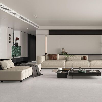 Baldosa de porcelana moderna con borde rectificado, superficie lisa, alta resistencia a las manchas, diseño versátil para uso comercial y residencial