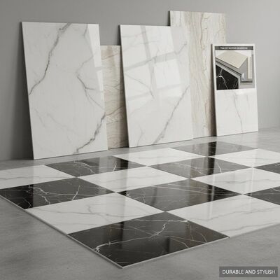 Decoración de edificios Marmol aspecto azulejos de porcelana superficie lisa ligeramente texturizada Método de instalación conjunto delgado Mortero o adhesivo duradero y elegante