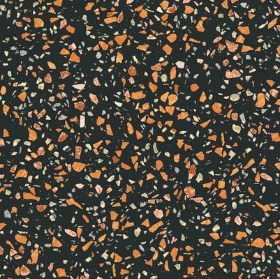 Color de piedra falso del negro de la decoración del suelo de baldosas de la porcelana del terrazo de las losas