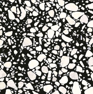Crystal Vitrified Terrazzo Floor Tile blanco negro prefabricado artificial los 60x60cm
